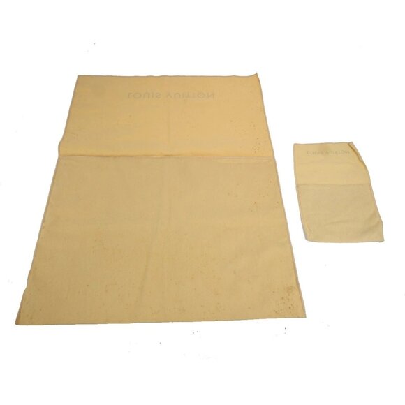 LOUIS VUITTON Logo 10 Set Dust Bag Drawstring Canvas Cotton Beige Brown - Picture 5 of 16